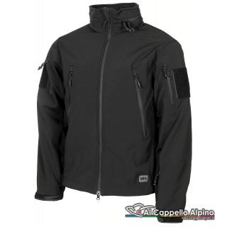 03415a Giacca Softshell Mfh Scorpion Nero Impermeabile 8000mm Traspirabile 5000 Mvp