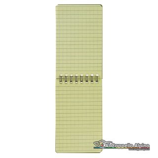 37505 Block Notes Mfh Impermeabile Verde Small 48 Pag Quadrettato 12,8x7,6 Cm Interno
