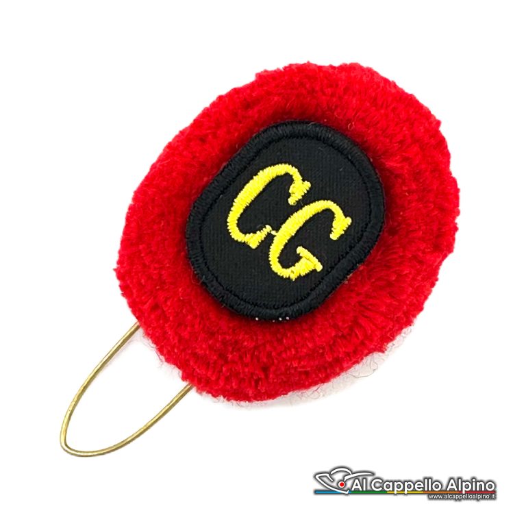 Nap0058 Nappina Cappello Alpino Aca Rossa Ovale Nero Cg Comando Di Gruppo Batterie Comando Servizi Lana