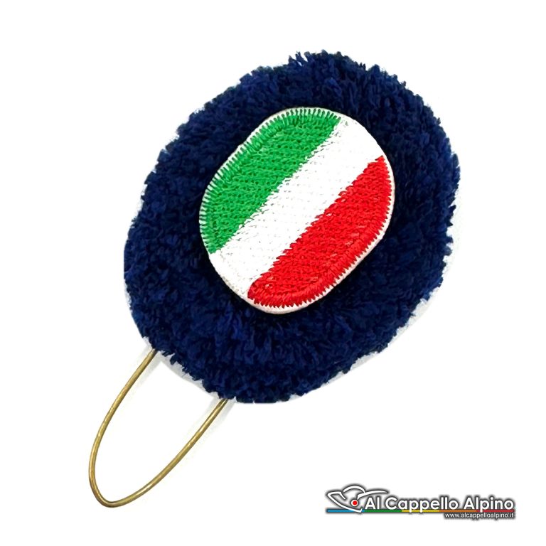 Nap0065 Nappina Cappello Alpino Aca Blu Ovale Tricolore Lana